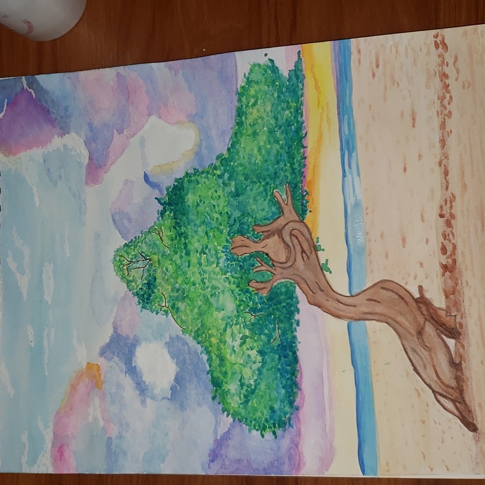 Bonsi Beach watercolor art